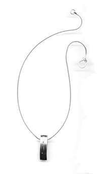 WRAP $170-sterling silver with mizzy texture and hammered wire wrap (17" snake chain) WRAP $170-sterling silver with mizzy texture and hammered wire wrap (17" snake chain)